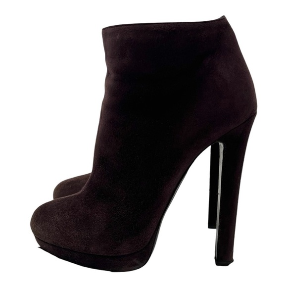 Alexander McQueen Deep Purple Suede High Heel Platform Ankle Booties Women 38 - Picture 6 of 16